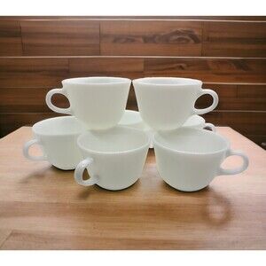 Vintage Pair of Corning Milk Glass Cups - Set Of 7